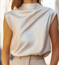Women's Elegant Solid Satin Blouse